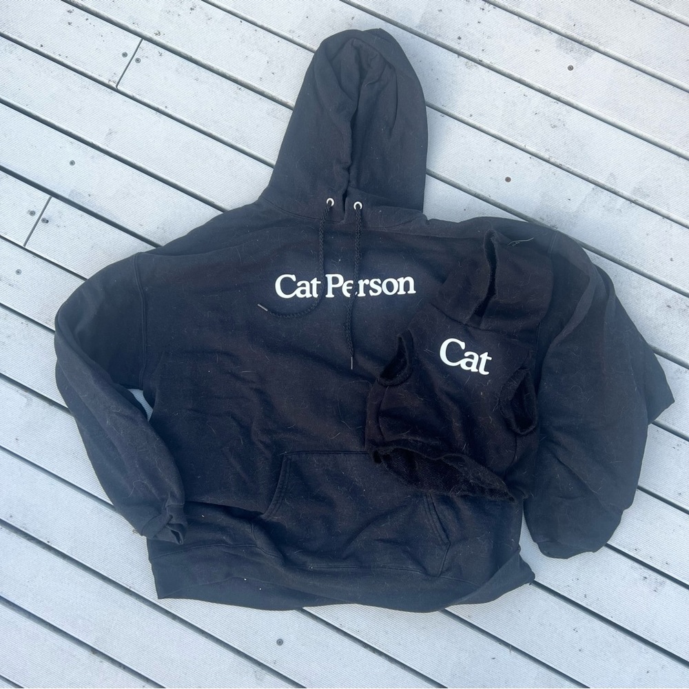 Cat and Cat Person Matching Hoodies